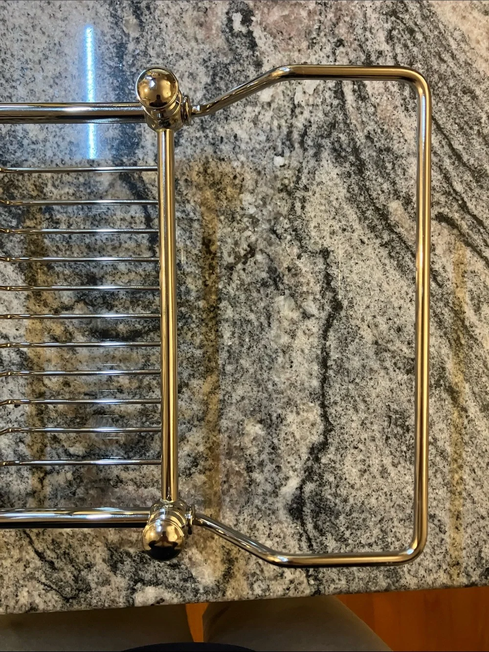 Pottery Barn Chrome Bath Caddy with Expandable Arms